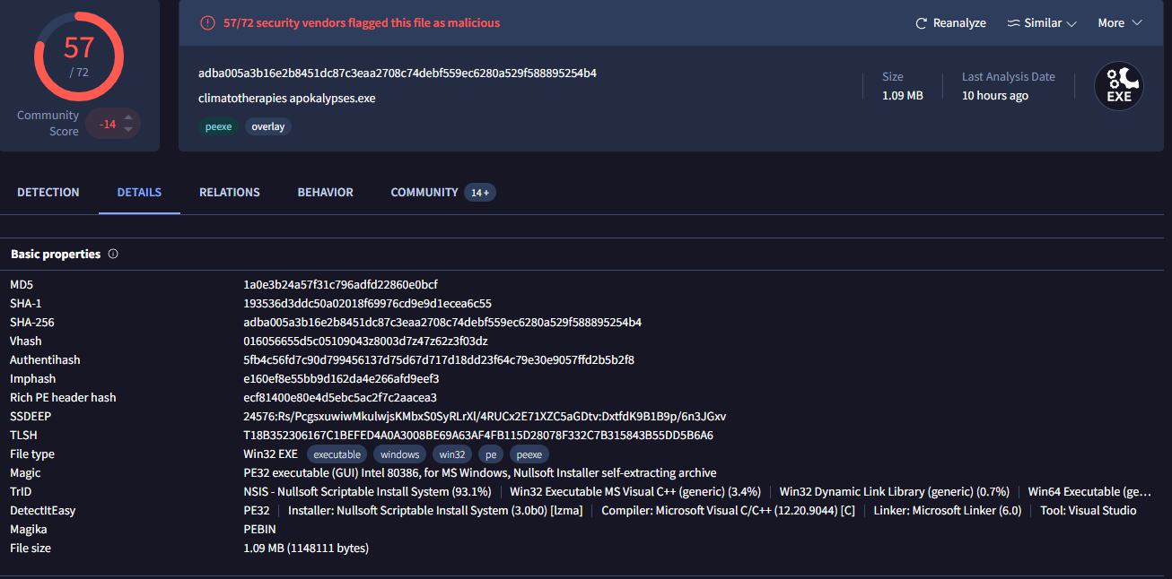 Virus Total Arkana Ransomware Details
